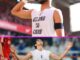 Los futbolistas Kaká y Cody Gakpo celebrando en diferentes momentos históricos, mostrando el mensaje 'I Belong to Jesus' en su camiseta interior, resaltando su fe en el fútbol."