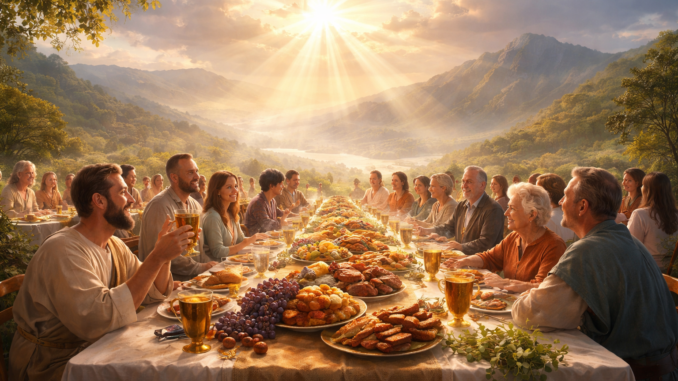 Las lecturas bíblicas continuan esta vez basada en Isaías 25, sobre el banquete del Señor